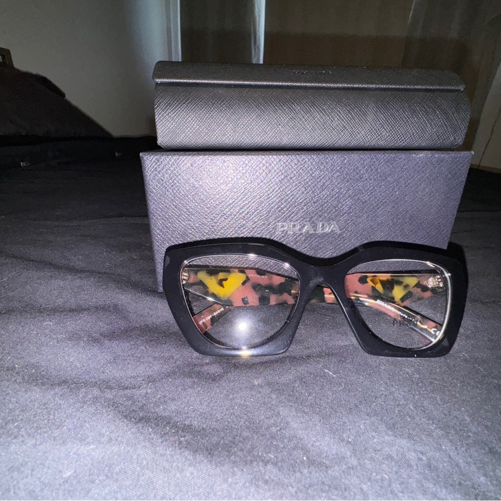 Prada Women's Glasses in Black and Brown Pattern - Picture 8 of 8